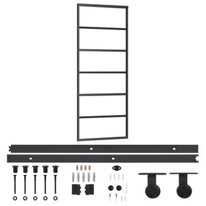 vidaXL Schiebet&uuml;r mit Beschlag ESG-Glas & Aluminium 76x205 cm