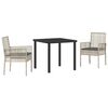 vidaXL Garten Essgruppe 3 stk. Hellgrau Poly-Rattan