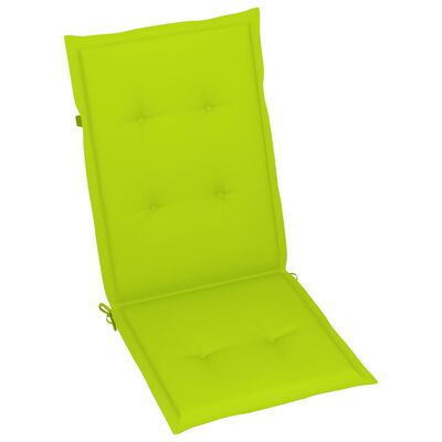 vidaXL Gartenstühle 4 Stk. mit Hellgrünen Kissen Massivholz Teak