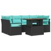 vidaXL Garten-Sofa-Set mit Kissen 7 pcs Schwarz und blau