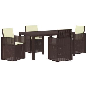 vidaXL Garten Essgruppe 5 stk. Braun und Creme PP