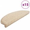 vidaXL Stufenmatten 15 Stk. 65x21x4 cm Creme Halbrund Groß