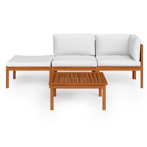 vidaXL 4-teiliges Garten-Lounge-Set mit Kissen Creme 63 x 63 cm