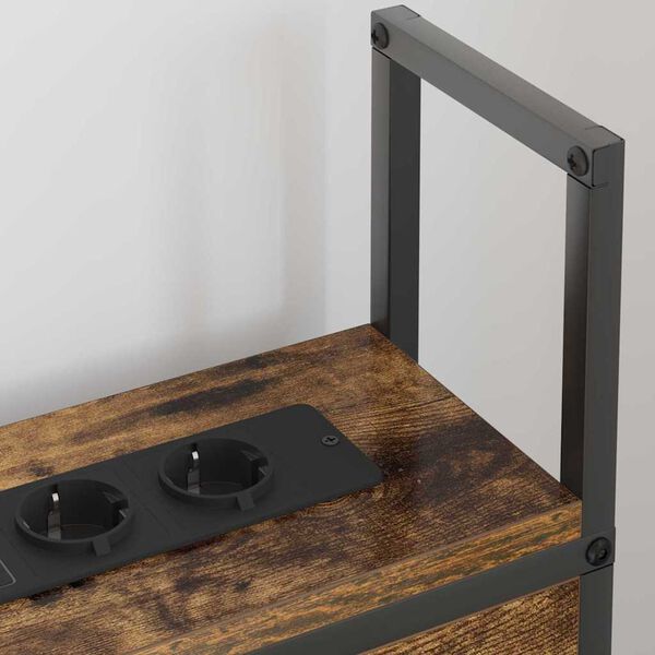 vidaXL Kopfteil mit Stauraum mit Ladestation R&auml;uchereiche 100 cm