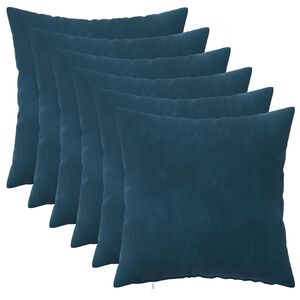 vidaXL Kissen mit Kissen HEERLEN 6 Stk. Blau Samt