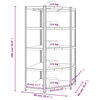 vidaXL Eck-Schwerlastregal 5 Böden Grau Stahl & Holzwerkstoff