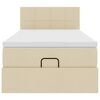 vidaXL Ottoman-Bett mit Matratze Creme 90x190 cm Stoff