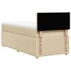vidaXL Boxspringbett mit Matratze Creme 90x200 cm Stoff