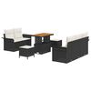 vidaXL Garten-Sofa-Set 8 stk. 7-Sitzanzahl Schwarz und Creme