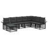 vidaXL Outdoor-Sofagarnitur 8 pcs Schwarz und Dunkelgrau Polyester