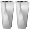 vidaXL Pflanzk&uuml;bel 2 pcs Silber 30 x 30 x 75 cm Verzinkter Stahl