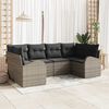 vidaXL Gartensofa-set mit Kissen 6 pcs Grau Poly Rattan