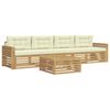 vidaXL Outdoor-Sofagarnitur 5 Stk. Wei&szlig; und Creme Massivholz Akazie