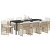 vidaXL Garten Essgruppe 9 pcs Beige Poly-Rattan