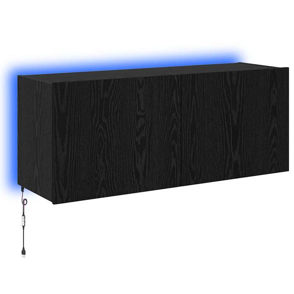 vidaXL TV-Wandschrank Schwarz Eichen-Optik 100 x 35 x 41 cm