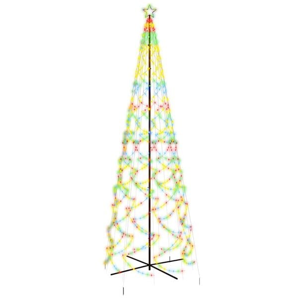 vidaXL LED-Weihnachtsbaum Kegelform Mehrfarbig 1400 LEDs 160x500 cm