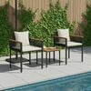 vidaXL Gartenm&ouml;bel Set 3 pcs Schwarz und Cremewei&szlig; PE-Rattan
