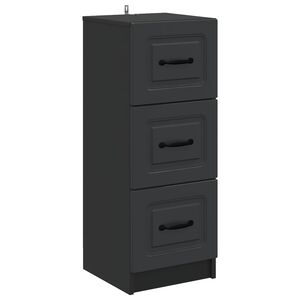 vidaXL Schubladenschrank Schwarz 33 x 34,5 x 87 cm Holzwerkstoff