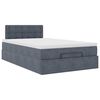vidaXL Ottoman-Bett mit Matratze Dunkelgrau 120x190 cm Samt