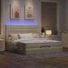 vidaXL Ottoman-Bett mit Matratze & LEDs Creme 180x200 cm Stoff