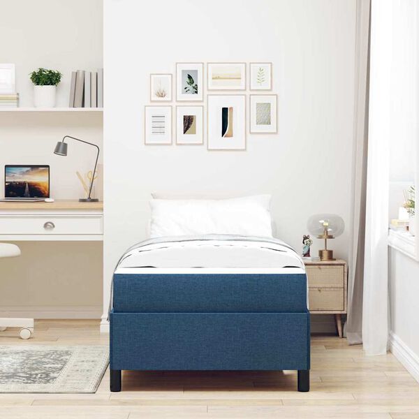 vidaXL Boxspringbett Blau 90 x 190 cm Stoff