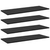 vidaXL B&uuml;cherregal-Bretter 4 Stk. Schwarz 80x30x1,5 cm Holzwerkstoff