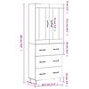 vidaXL Highboard Räuchereiche 69,5x34x180 cm Holzwerkstoff