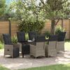 vidaXL Garten Essgruppe mit Kissen 7 pcs Grau Poly-Rattan