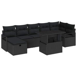 vidaXL Gartensofa-set 8 stk. Schwarz Poly-Rattan