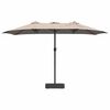 vidaXL Gartenparasol Taupe 385 x 209 x 244 cm Stoff