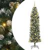 vidaXL K&uuml;nstlicher schlanker Weihnachtsbaum Gr&uuml;n und Wei&szlig; 210 cm