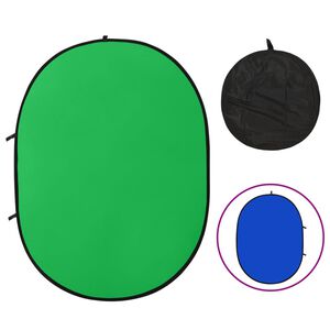 vidaXL 2-in-1 Foto-Hintergrund Oval Gr&uuml;n Blau 200x150 cm