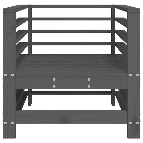 vidaXL Gartenstühle 2 Stk. Grau Massivholz Kiefer