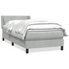 vidaXL Boxspringbett mit Matratze Hellgrau 80x220 cm Samt