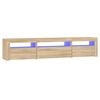 vidaXL TV-Schrank mit LED-Leuchten Sonoma-Eiche 195x35x40 cm