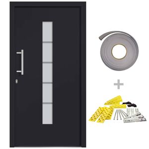 vidaXL Haust&uuml;r Aluminium und PVC Anthrazit 100x200 cm