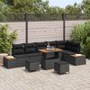 vidaXL Gartensofa-set 9 pcs Schwarz Poly-Rattan