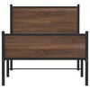 vidaXL Metallbett ohne Matratze Braun Eichen-Optik 90x190 cm