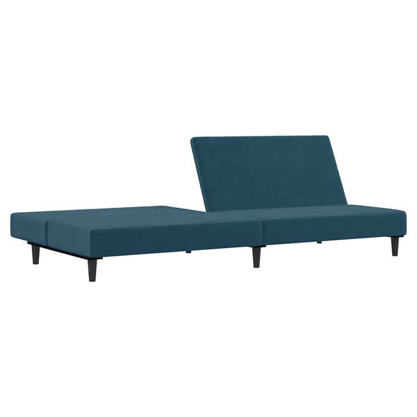 vidaXL Schlafsofa 2-Sitzer Blau Samt