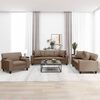 vidaXL 3-tlg. Sofagarnitur mit Kissen Cappuccino-Braun Kunstleder