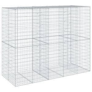 vidaXL Gabione mit Deckel 250x100x200 cm Verzinktes Eisen