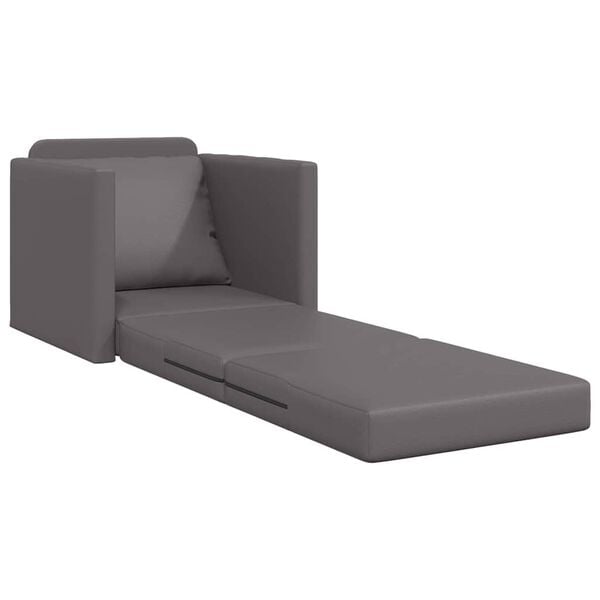 vidaXL Schlafsofa Grau 74 x 77 x 81 cm Kunstleder