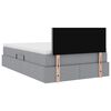 vidaXL Bett mit Stauraum und LED mit LED Hellgrau 120 x 190 cm Stoff