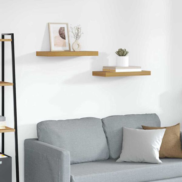 vidaXL Wandregal Wandmontiert 2 pcs Beige 50 x 23 x 4 cm Holzwerkstoff