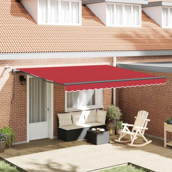 vidaXL Markisenstoff mit Rot 400 x 300 cm Polyester