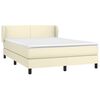 vidaXL Boxspringbett mit Matratze Creme 140x190 cm Kunstleder