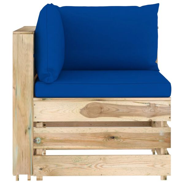 vidaXL 12-tlg. Garten-Lounge-Set mit Kissen Gr&uuml;n Impr&auml;gniertes Holz