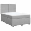 vidaXL Boxspringbett mit Matratze Hellgrau 160x200 cm Stoff