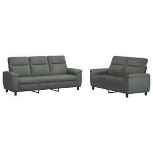 vidaXL Sofa-Set 2 pcs Dunkelgrau Stoff
