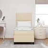 vidaXL Boxspringbett mit Matratze mit Kopfteil Creme 80 x 200 cm Stoff